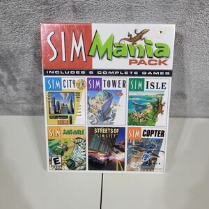 Maxis Sim Mania Pack 6 Complete Games PC CD ROM Windows Macintosh Unopened